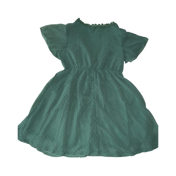 Swiss Dot V Neck Dress - Picture 2 of 3